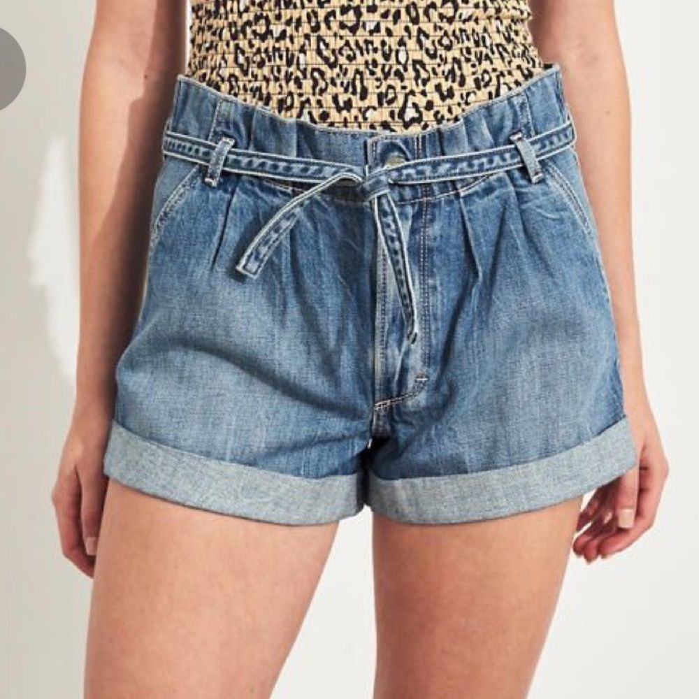 High-Rise Paper-Bag Denim Mom Short 3 in.